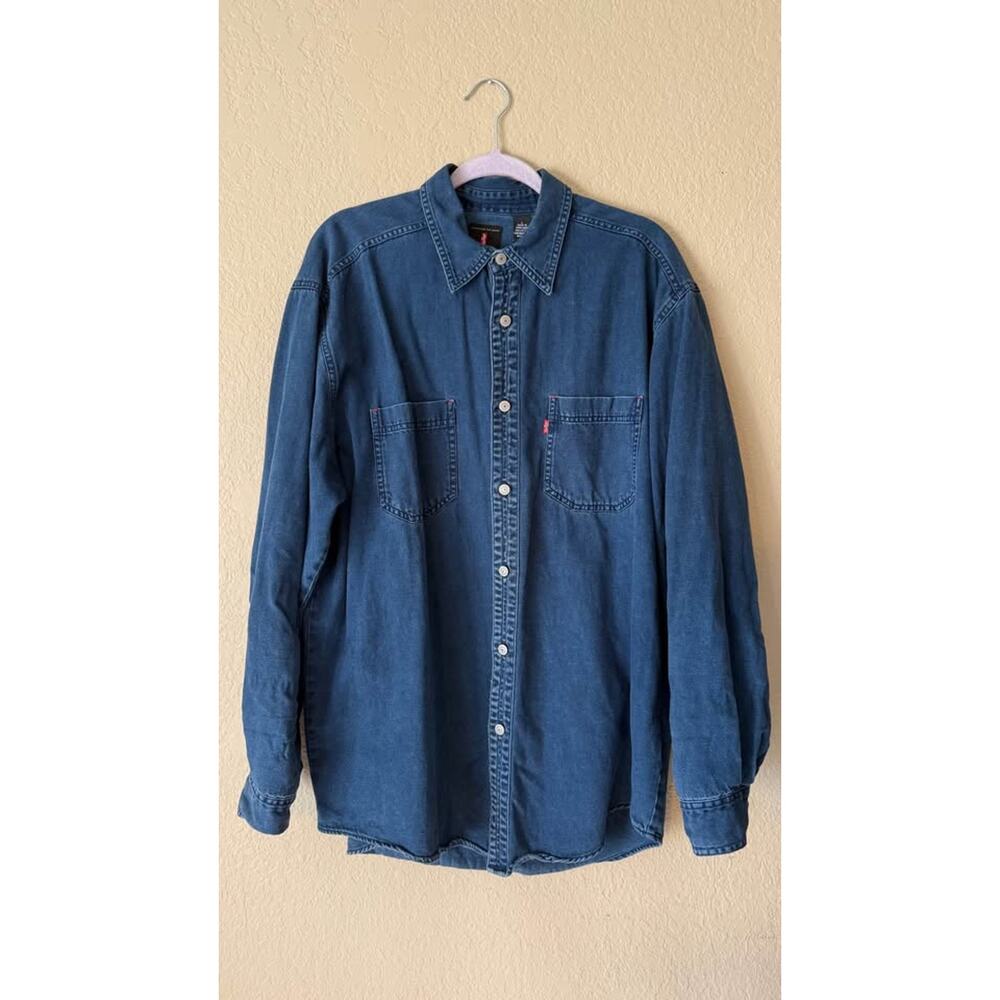 Vintage Levi’s Red Tab Denim Overshirt Large Light Chore Jacket Blue